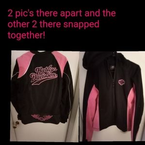 Women's motorcycle jacket with removable hoodie!